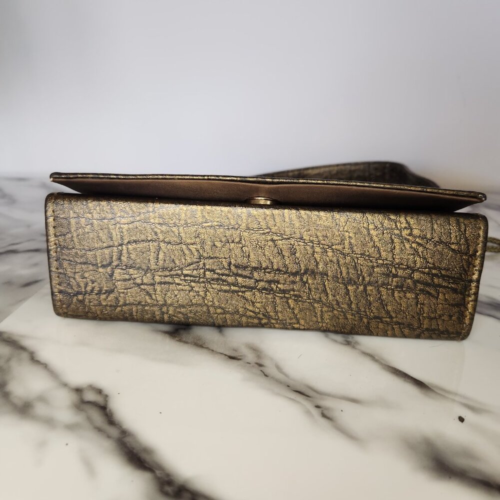 BIJOUX TERNER WOMENS SHINY GOLDEN BROWN CLUTCH BAG - Picture 13 of 13
